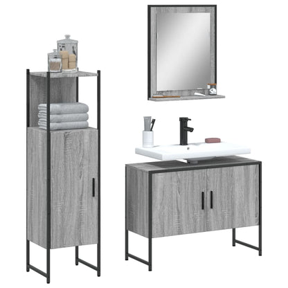 Bathroom Cabinet Set Grey Sonoma