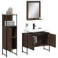 Bathroom Cabinet Set Brown Oak Engineered Wood Medium