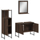 Bathroom Cabinet Set Brown Oak Engineered Wood Medium