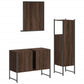 Bathroom Cabinet Set Brown Oak Engineered Wood Medium