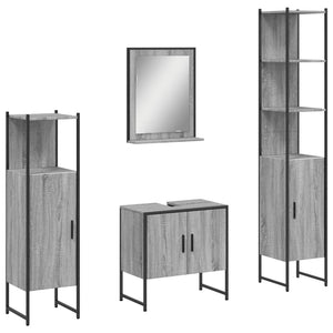 Bathroom Cabinet Set Grey Sonoma