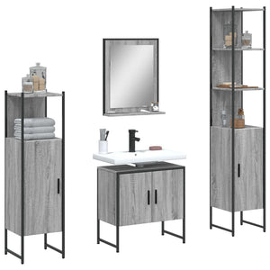 Bathroom Cabinet Set Grey Sonoma