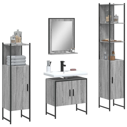 Bathroom Cabinet Set Grey Sonoma
