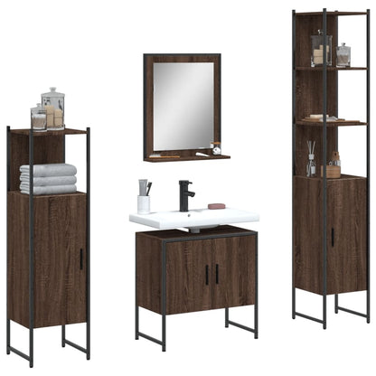 Bathroom Cabinet Set Brown Oak