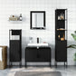 Bathroom Cabinet Set Black Engineered wood Medium