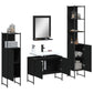 Bathroom Cabinet Set Black Engineered wood Medium