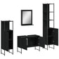 Bathroom Cabinet Set Black Engineered wood Medium