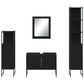 Bathroom Cabinet Set Black Engineered wood Medium