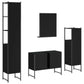 Bathroom Cabinet Set Black Engineered wood Medium