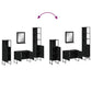 Bathroom Cabinet Set Black Engineered wood Medium