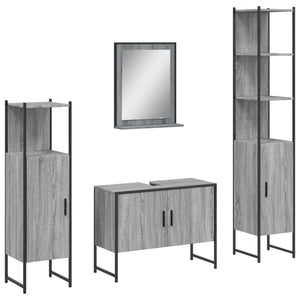 Bathroom Cabinet Set Grey Sonoma
