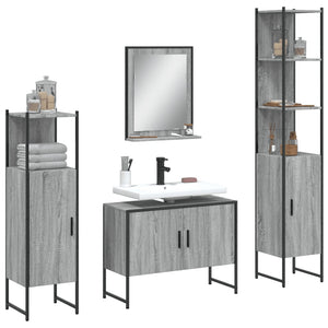 Bathroom Cabinet Set Grey Sonoma
