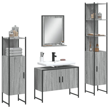 Bathroom Cabinet Set Grey Sonoma