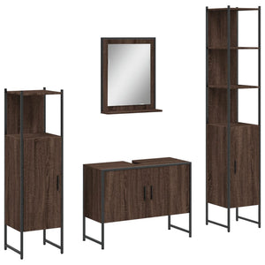 Bathroom Cabinet Set Brown oak