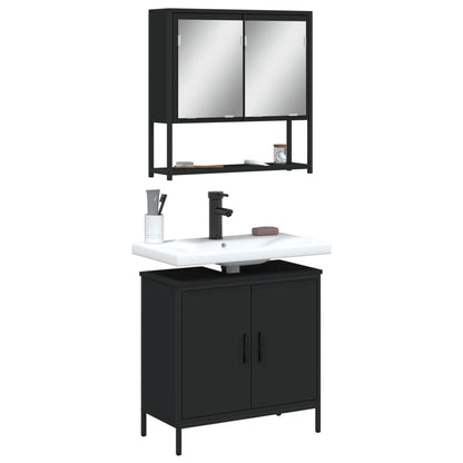 Bathroom Furniture Set Black Engineered wood Standard