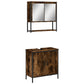 Bathroom Furniture Set Smoked Oak Engineered wood Medium