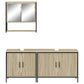 3 Piece Bathroom Furniture Set Sonoma Oak Engineered Wood