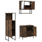 Bathroom Furniture Set Smoked Oak Engineered Wood Standard