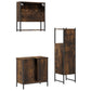Bathroom Furniture Set Smoked Oak Engineered Wood Standard