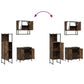 Bathroom Furniture Set Smoked Oak Engineered Wood Standard