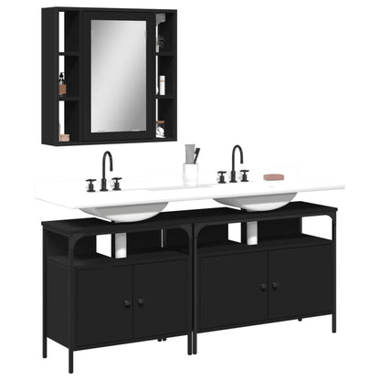 Bathroom Cabinet Set Black
