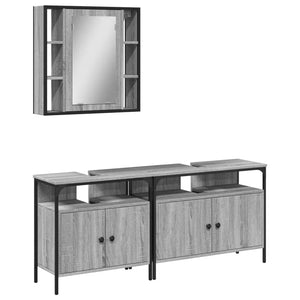 Bathroom Cabinet Set Grey Sonoma