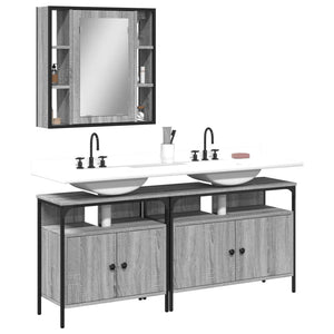 Bathroom Cabinet Set Grey Sonoma