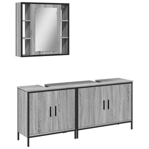 Bathroom Cabinet Set Grey Sonoma