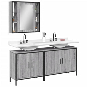 Bathroom Cabinet Set Grey Sonoma