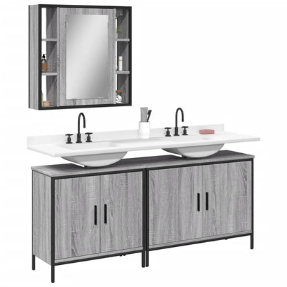 Bathroom Cabinet Set Grey Sonoma
