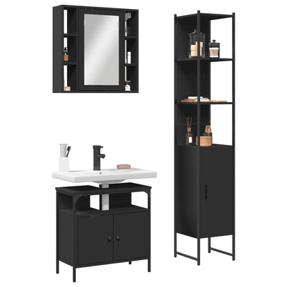Bathroom Cabinet Set Black