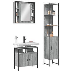 Bathroom Cabinet Set Grey Sonoma