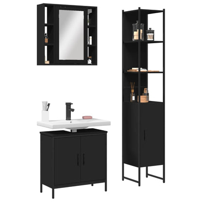 Bathroom Cabinet Set Black