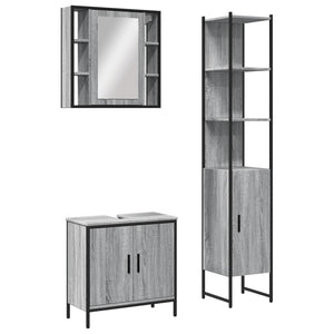 Bathroom Cabinet Set Gray sonoma