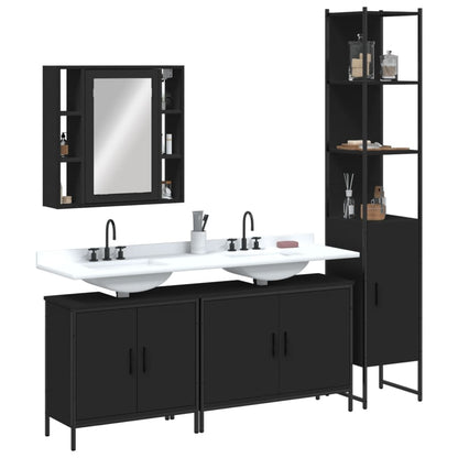 Bathroom Cabinet Set Black