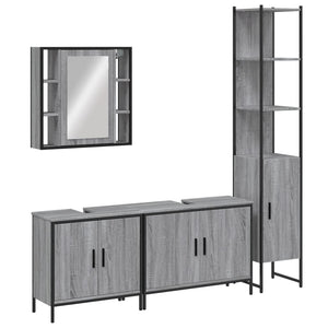 Bathroom Cabinet Set Grey sonoma