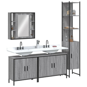 Bathroom Cabinet Set Grey sonoma