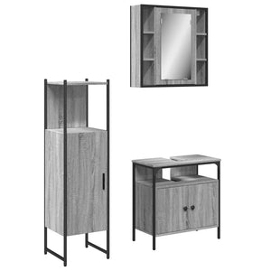 Bathroom Cabinet Set Grey Sonoma