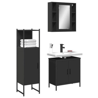 Bathroom Cabinet Set Black