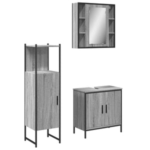 Bathroom Cabinet Set Gray Sonoma