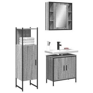Bathroom Cabinet Set Gray Sonoma