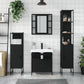 Bathroom Cabinet Set Black Engineered wood Large