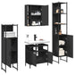 Bathroom Cabinet Set Black Engineered wood Large