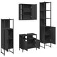 Bathroom Cabinet Set Black Engineered wood Large