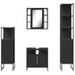 Bathroom Cabinet Set Black Engineered wood Large