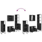 Bathroom Cabinet Set Black Engineered wood Large
