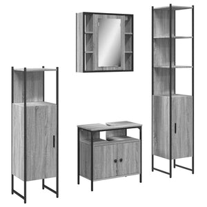 Bathroom Cabinet Set Grey sonoma