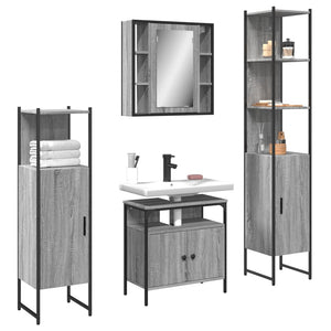 Bathroom Cabinet Set Grey sonoma