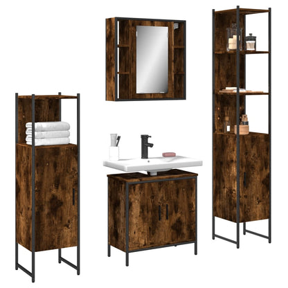 Bathroom Cabinet Set Smoked Oak
