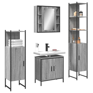 Bathroom Cabinet Set Gray Sonoma